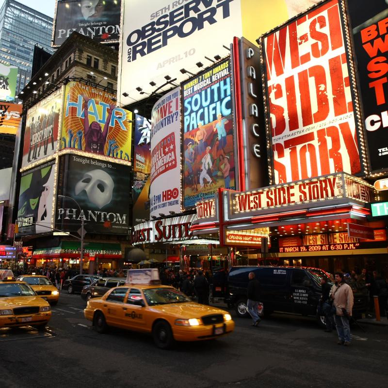 Broadway signs from the street